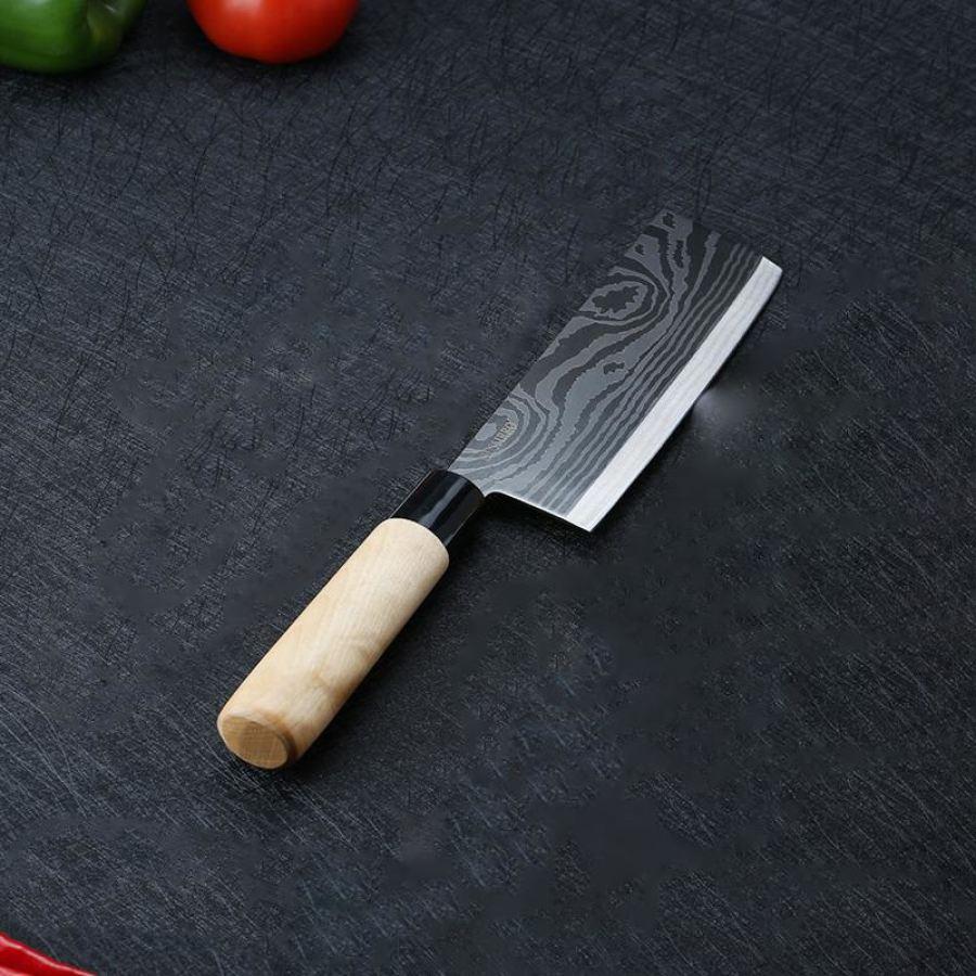 Premium York Series Japanese Style Nakiri Chef Knife With Rz Stainless Steel Blade - 7 Inches