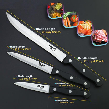 Premium Sk Series Steak Chef Knife 3 Piece Set - 8 Inch 5 3.5