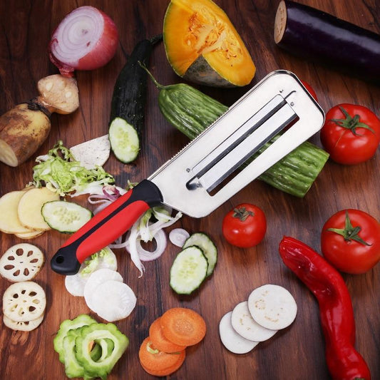 DualEdge™ Professional Chef Multislicer with Two Camber Edge Stainless Steel Knife Blades and Scale Remover