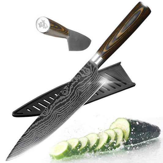 Premium JP Series Chef Knife with High Carbon UltraSharp Stainless Steel Blade and Cover - 8 Inches